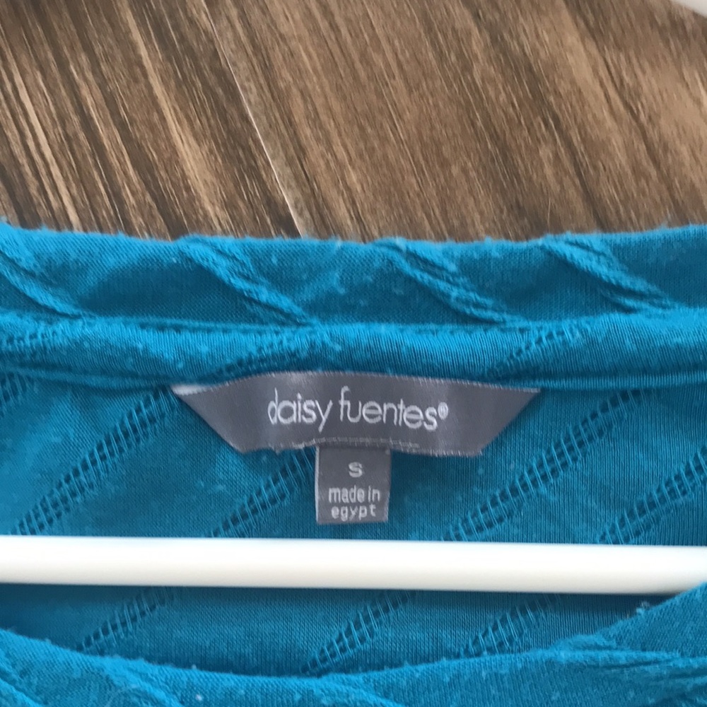 🟢Turquoise Diagonal Knit Top - Picture 6 of 8
